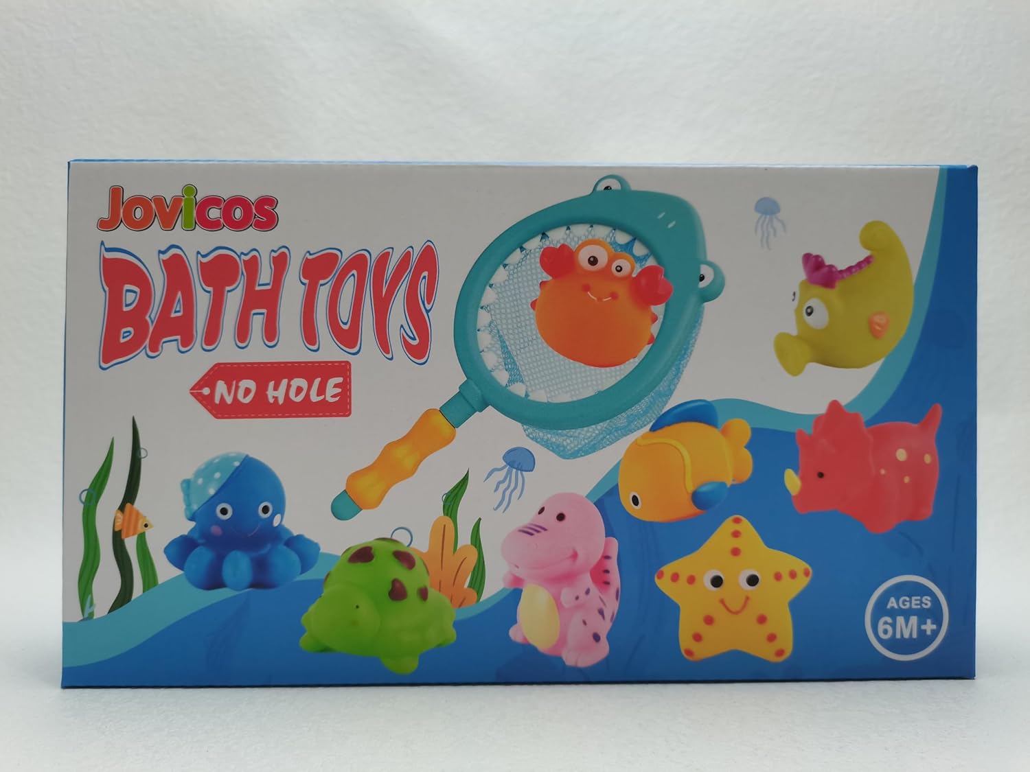 Jovicos No Hole No Mould Baby Bath Toys - 9PCS Dinosaurs Sea Animals Bath Toys For 1 2 3 4 Year Old Boys Girls Toddler Kids Swimming Pool Toys