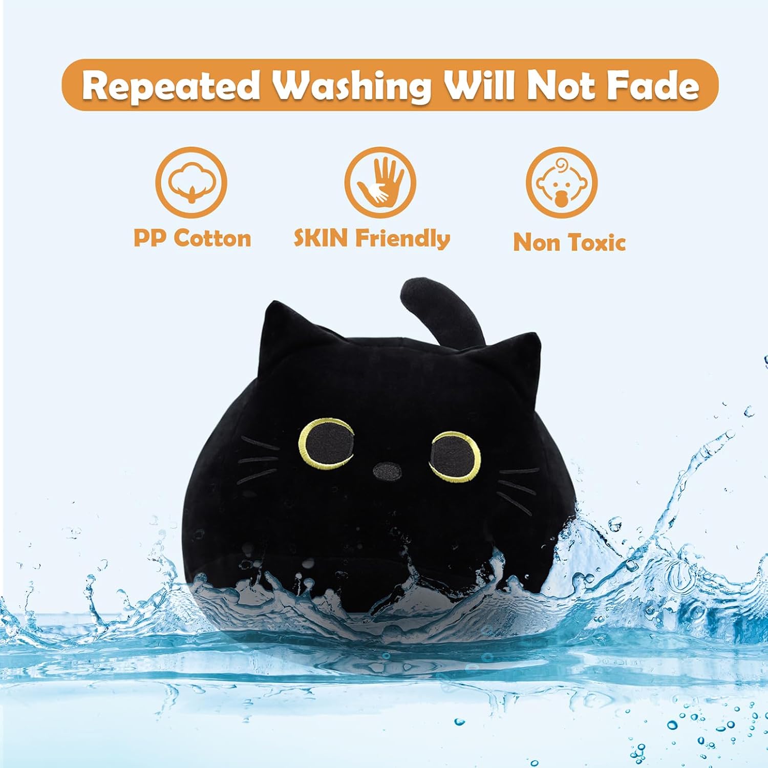 30CM Black Cat Plush Pillow,Black Cat Stuffed Animals,Cute Kitten Plushie for Boys Girls,Kawaii Kitten Plush for Boys Girls Kids