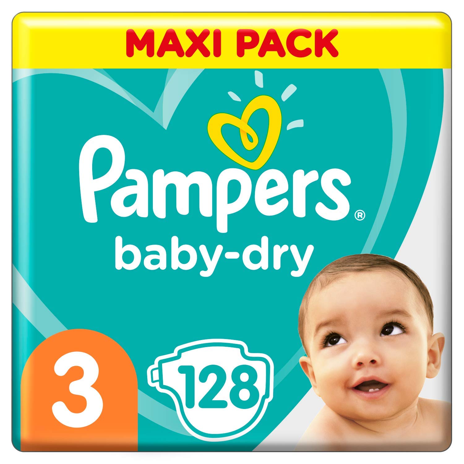 Pampers Baby-Dry Paw Patrol Edition Size 4, 222 Nappies, 9kg - 14kg, Monthly Pack, with A Stop & Protect Pocket to Help Prevent Leaks at The Back