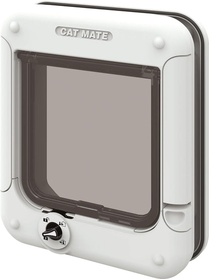 Cat Mate 4-Way Locking Cat Flap, Easy Installation in UPVC Doors, Glass, and Wooden Doors - White