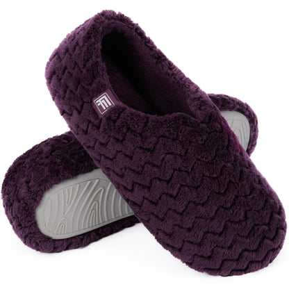 FamilyFairy Women's Memory Foam Slippers Soft Sherpa Lining Anti-Slip Lightweight House Shoes