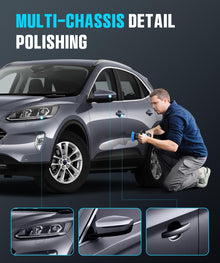 Mini Polisher, 2inch/ 3inch 750W Car Polishers and Buffers with 12mm Random Orbital-Improve Work Efficiency by 35%, 16pcs Trapezoidal Polisher Pads,16.4 ft Cord, DA Polisher for Car Polishing