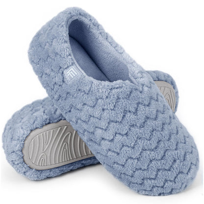 FamilyFairy Women's Memory Foam Slippers Soft Sherpa Lining Anti-Slip Lightweight House Shoes