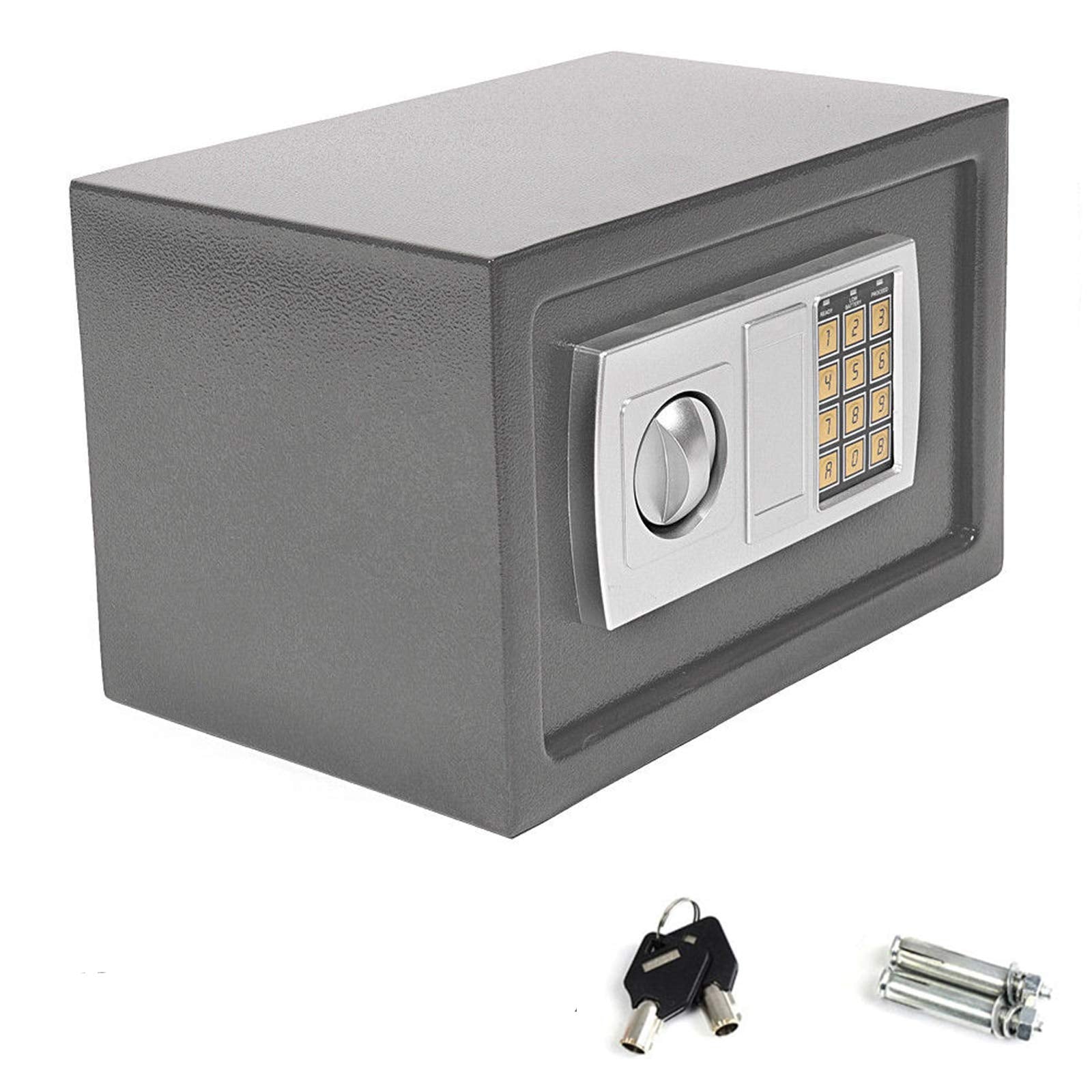 Safes for Home Fireproof Waterproof with 2 Manual Override Keys, 8.5L Security Safe Cash Box with Double Digital Keypad and Safety Key Lock Cabinet Safes, White
