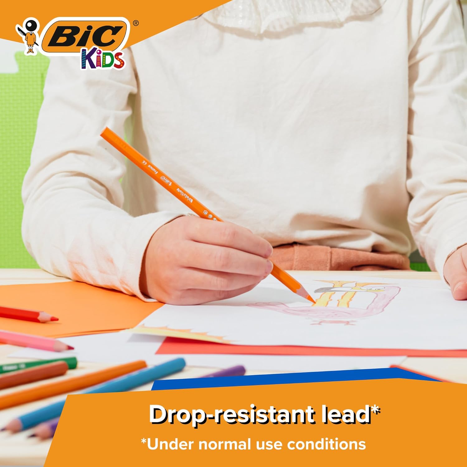 BIC Kids Evolution Coloured Pencils, Vivid Colouring Pencils, Easy to Sharpen BIC Pencils, School Supplies, 36 Pack