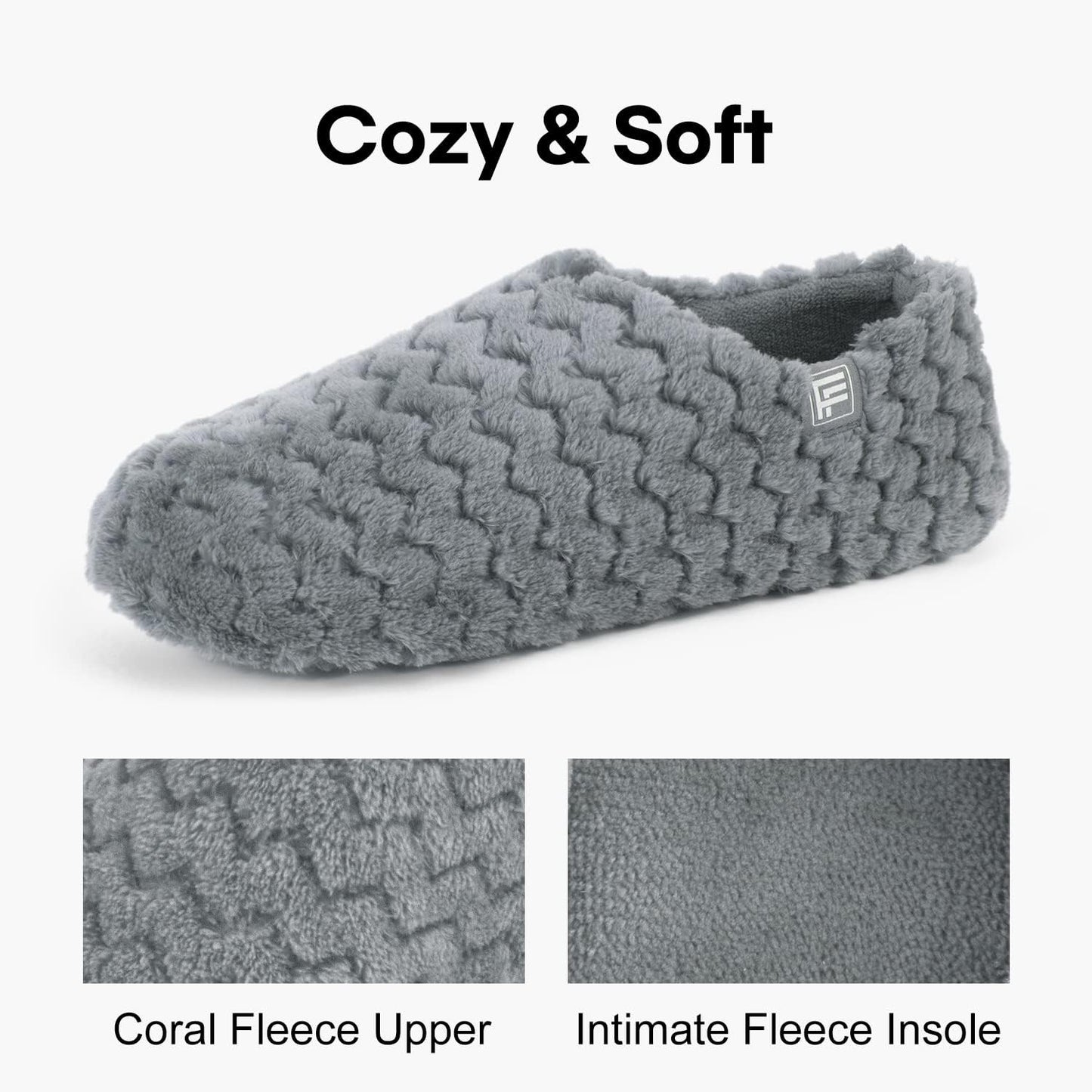 FamilyFairy Women's Memory Foam Slippers Soft Sherpa Lining Anti-Slip Lightweight House Shoes