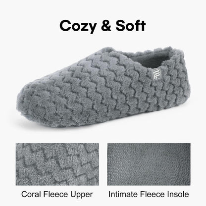 FamilyFairy Women's Memory Foam Slippers Soft Sherpa Lining Anti-Slip Lightweight House Shoes
