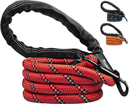 Candure Dog Lead with Soft Padded and Anti Slip Comfortable Rope Handle, 5 FT Strong Dog Leads, Highly Reflective Dog Leash for Puppy, Medium and Large Dogs