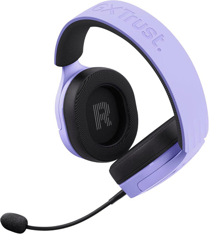 Trust Gaming GXT 489 Fayzo Gaming Headset for PC, PS5, PS4, Xbox Series X|S, Switch, Mobile, 3.5 mm Jack, 35% Recycled Plastics, Over-Ear Wired Headphones with Noise Cancelling Microphone - Purple