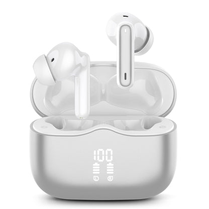 Wireless Earbuds, Bluetooth 5.3 Headphones in Ear with HiFi Stereo Deep Bass, 4 ENC Noise Cancelling Mic Wireless Earphones 40H Playtime, Bluetooth Earbuds Dual LED Display, IP7 Waterproof, Grey