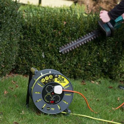 Masterplug 50m 4-Socket 13A Heavy Duty Extension Cable Reel