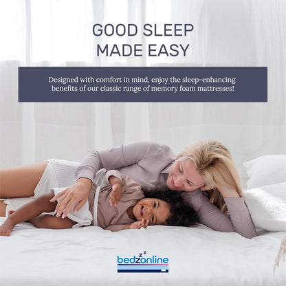 Hybrid Memory Foam & Spring Mattress - 4ft6 Double | 20cm Thick Hydro Memory Foam & Spring Coil Mattress | Body Support, Spinal Alignment & Pressure Relief | UK Made & Hypoallergenic