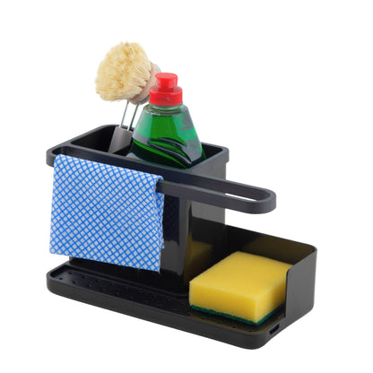 simplywire – Sink Tidy/Caddy – Kitchen Sink Organiser – Removable Drip Tray – Non-Slip - Grey & White