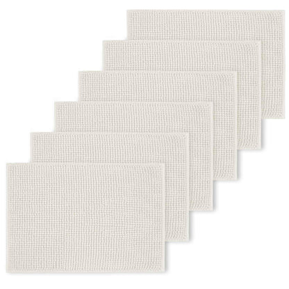 Bath Mat Non Slip Anti Mould 40 x 60 cm – Grey Chenille Bathroom Mat Extra Soft & Fluffy Bathmat Machine Washable Super Water Absorption Shower Mat