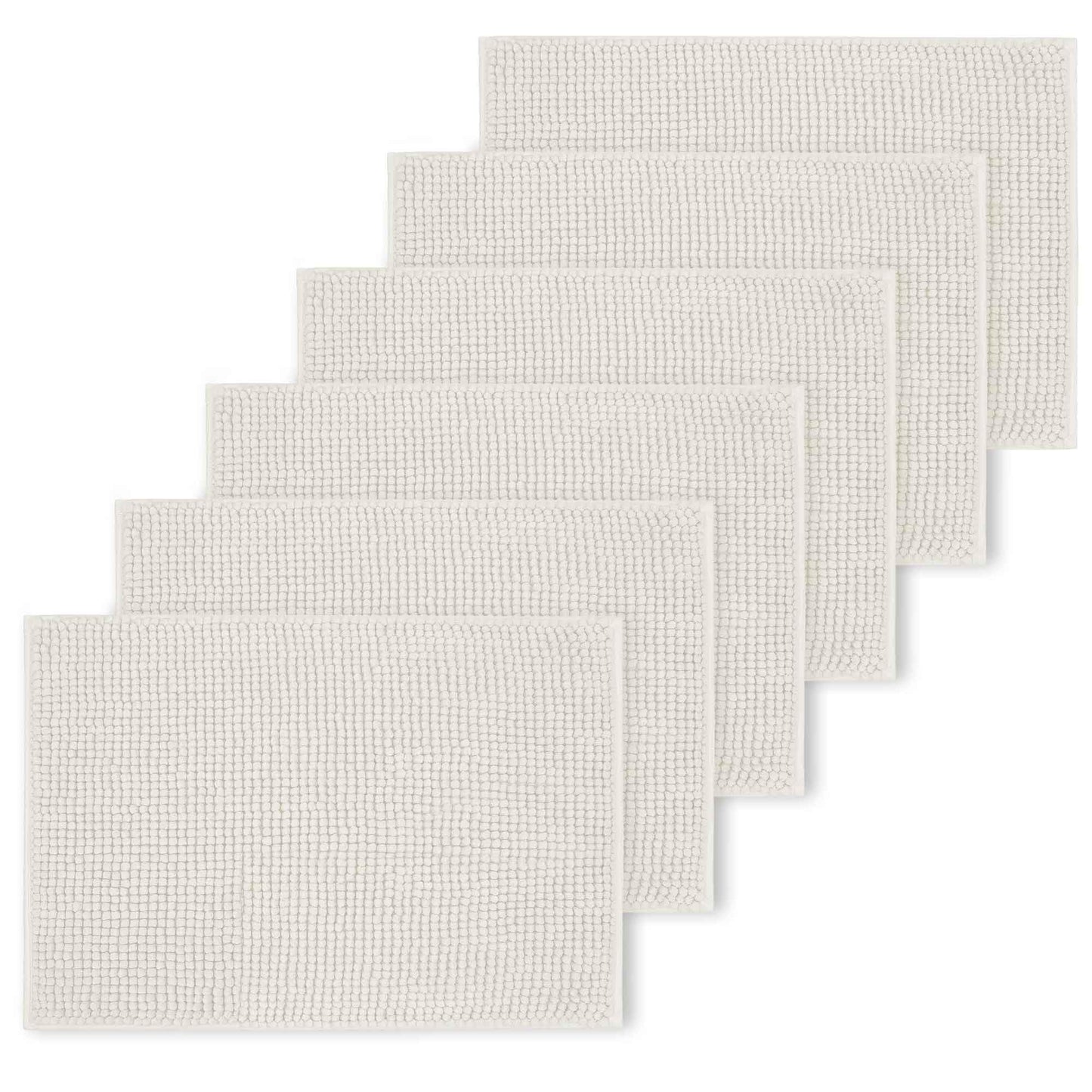 Bath Mat Non Slip Anti Mould 40 x 60 cm – Grey Chenille Bathroom Mat Extra Soft & Fluffy Bathmat Machine Washable Super Water Absorption Shower Mat