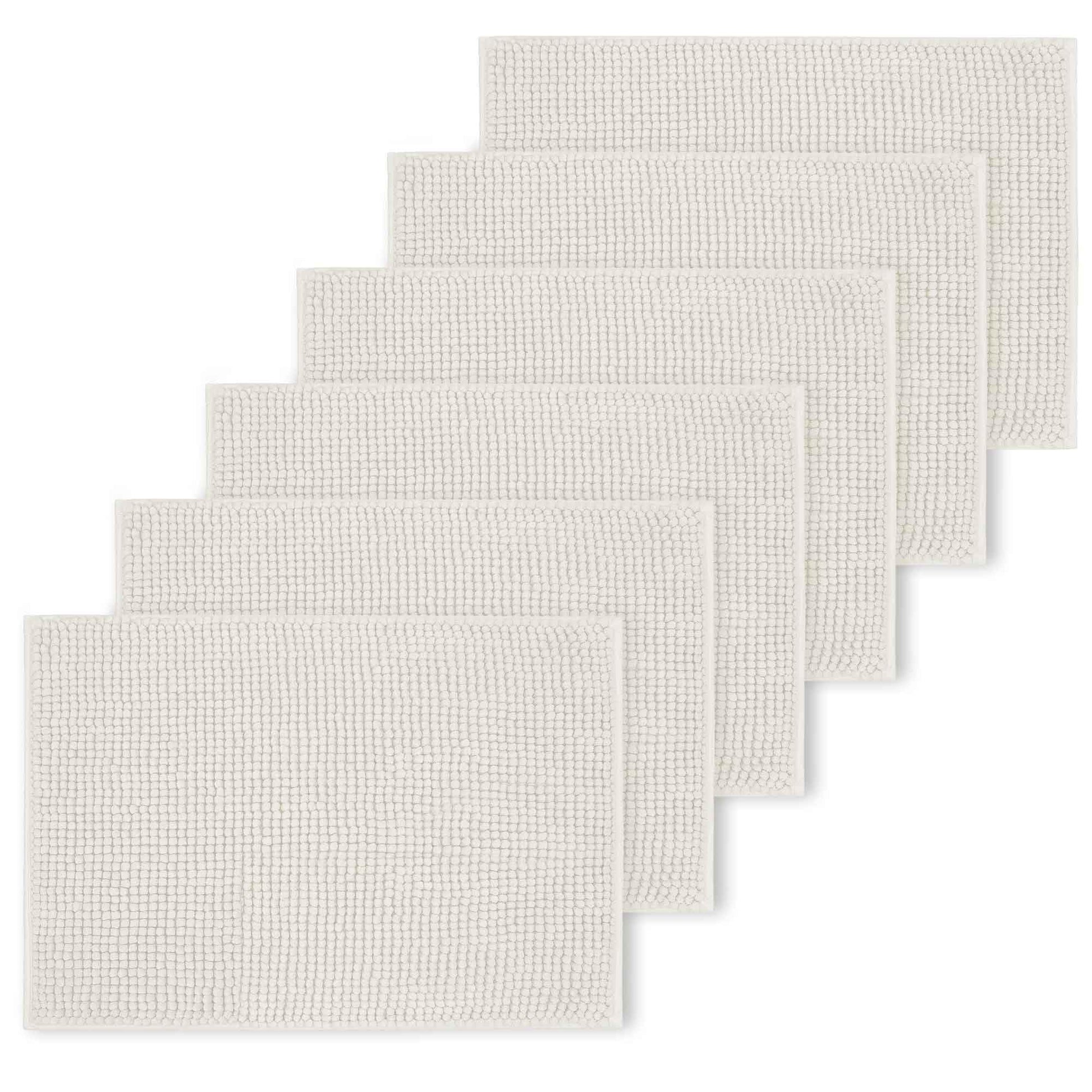 Bath Mat Non Slip Anti Mould 40 x 60 cm – Grey Chenille Bathroom Mat Extra Soft & Fluffy Bathmat Machine Washable Super Water Absorption Shower Mat