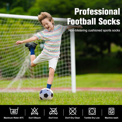 inaWarm Football Grip Socks for Men Women & Kids 3 Pairs, Breathable Cushioned Rugby Basketball School Football Socks with Non Slip Grip Tech, Arch Compression for Multi-Sport Training Boys Adults