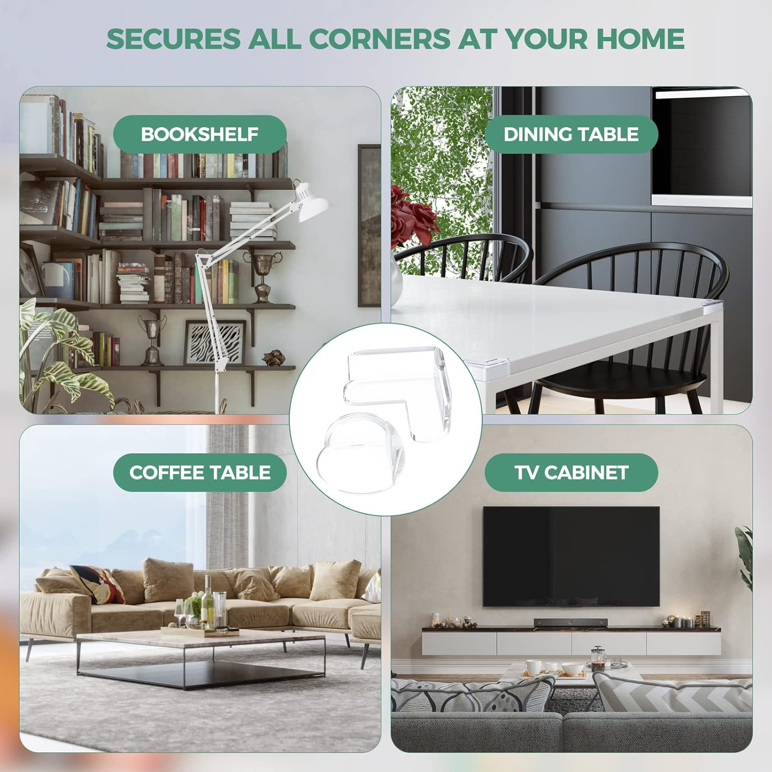 Peakally Corner Protectors for Baby Pack of 12, Thick Table Furniture Edge Protectors for Kids with Strong Adhesion, Corner Guard & Edge Safety Bumpers Clear - 6 R and 6 L