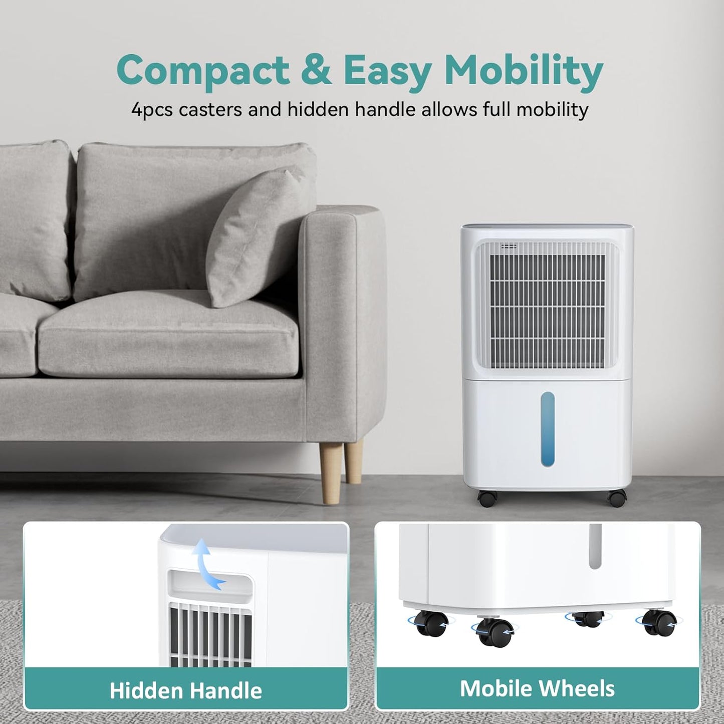 LEENON Dehumidifiers for Home 16L/Day Compressor Dehumidifier for Bedroom with Ultra-Quiet Sleep Mode Drying Clothes, Auto Off, 24H Timer, Continuous Drainage, Humidity Sensor, for Basement Home Damp