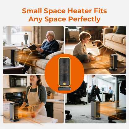 Electric Heater - 900W Portable Fan Heater, PTC Ceramic Heaters with 3 Modes, Low Noise Small Space heater with Overheat and Tip-over Protection, for Home Bedroom Office, Winter Gift