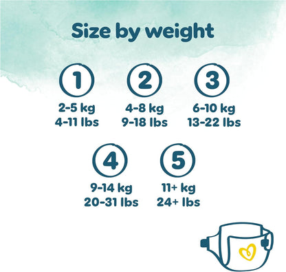 Pampers Harmonie Nappies Size 2, 204 Nappies, 4kg-8kg, Monthly Pack, Gentle Skin Protection with 100 Percent Pampers Protection