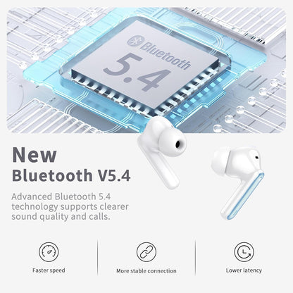 Wireless Earbuds, Bluetooth 5.3 Headphones in Ear with HiFi Stereo Deep Bass, 4 ENC Noise Cancelling Mic Wireless Earphones 40H Playtime, Bluetooth Earbuds Dual LED Display, IP7 Waterproof, Lake Blue