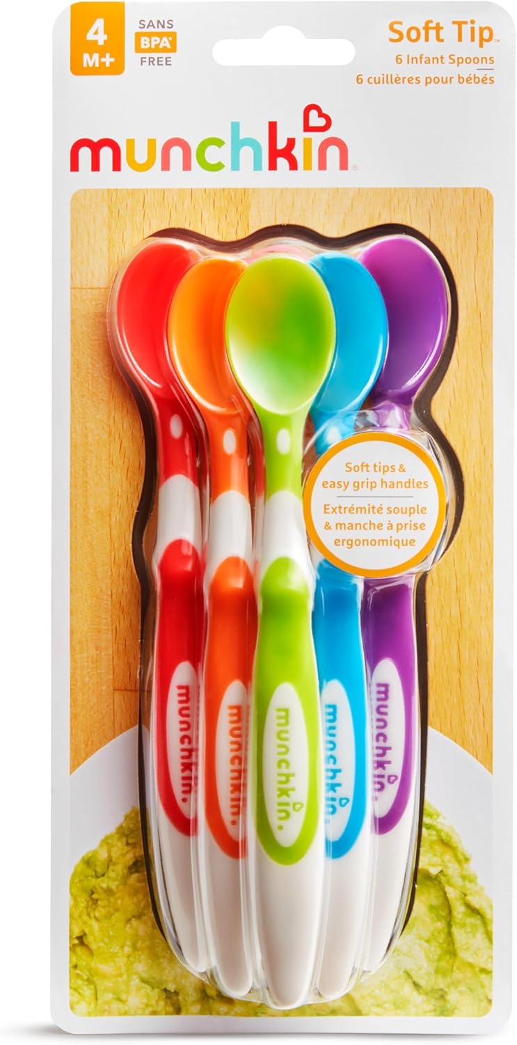 Munchkin Soft Tip Infant Spoons, 1 Pack of 6 spoons