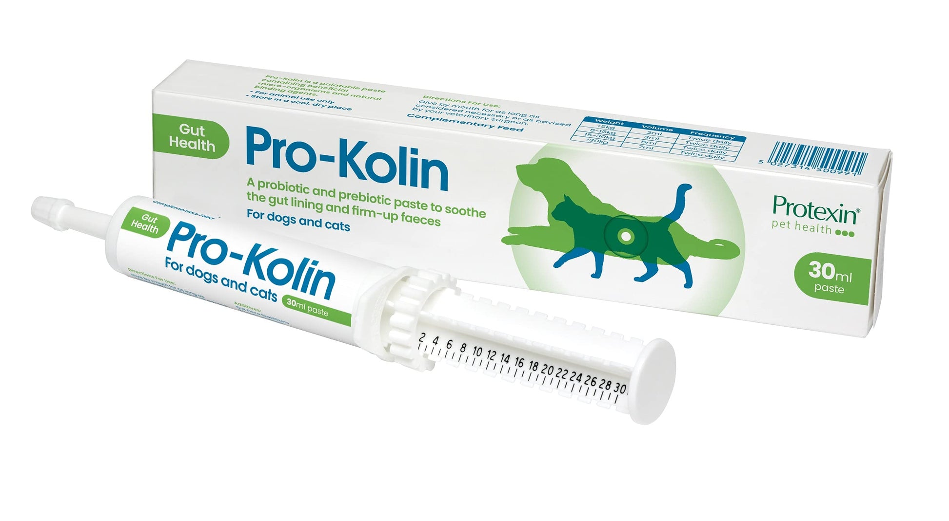 Protexin pet health Pro-Kolin for Dogs and Cats Probiotic Paste and Syringe, 60 ml (Pack of 1)