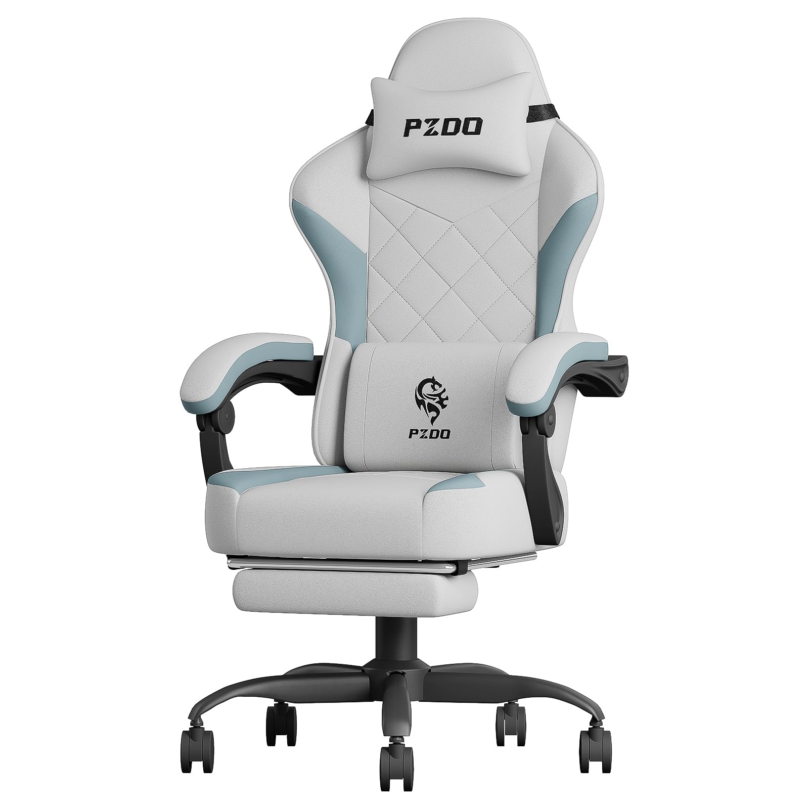 Gaming Chair, Gaming Chairs for Adults, Ergonomic Computer Chair with Footrest, Reclining Pc Gamer Chairs with Headrest and Lumbar Support, Technical Fabric, Black, 350LBS