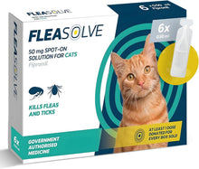 Cat Flea Treatment Spot On x 6 - Flea Treatment Cat Spot On for Cats & Kittens Over 1kg - 6 Pipettes, 6 Doses - Fast-Acting FleaSolve Solution