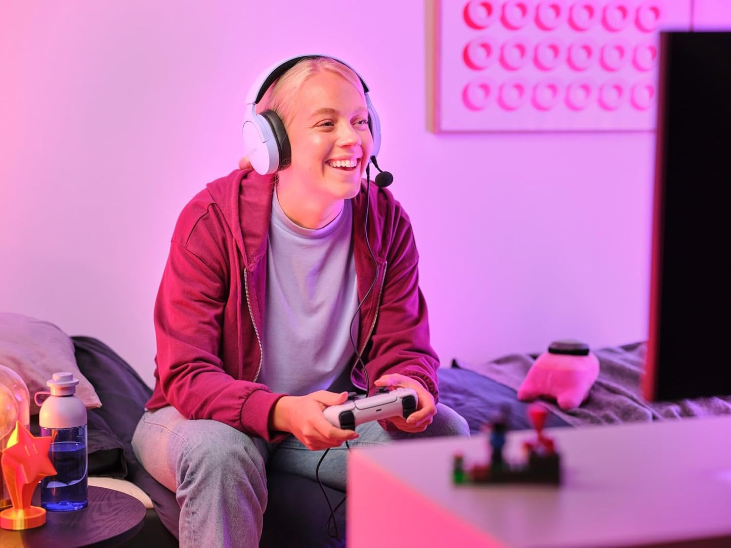 Trust Gaming GXT 489 Fayzo Gaming Headset for PC, PS5, PS4, Xbox Series X|S, Switch, Mobile, 3.5 mm Jack, 35% Recycled Plastics, Over-Ear Wired Headphones with Noise Cancelling Microphone - Purple