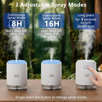 SZO Upgraded 500ML Humidifier for Bedroom with Night Light, Portable Humidifiers for Home and Plants, Humidifiers for Baby, Quiet Operation, Auto-Off, for Baby Room, Home, Office and Plants