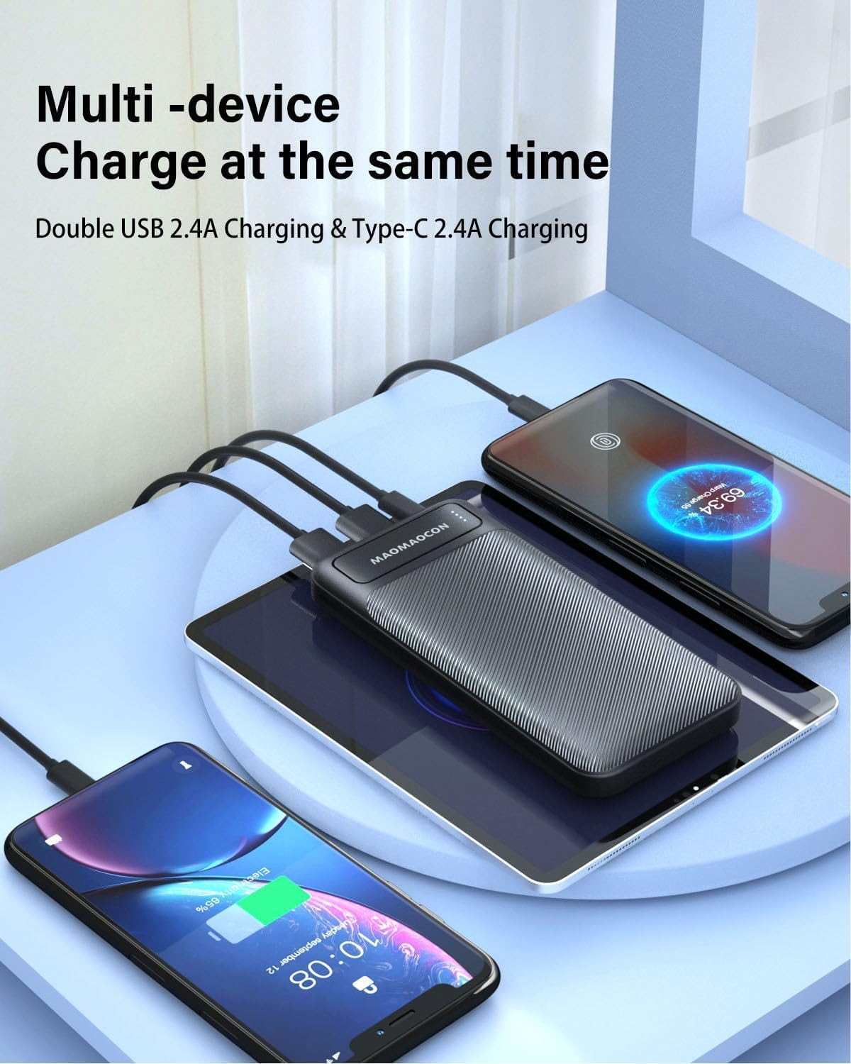 MAOMAOCON 2 Pack Power Bank 10600mAh powerbank Fast Charging PD20W USB C PowerBank Portable Charger Output and Input for Smartphones, Tablets and more