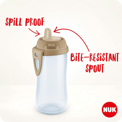NUK Kiddy Cup Toddler Cup | 12+ Months | 300 ml | Leak-Proof Toughened Spout | Clip & Protective Cap | BPA-Free | Pink