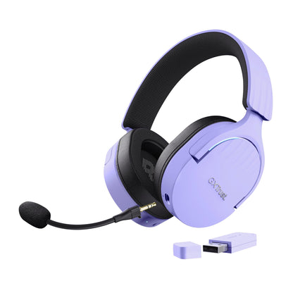 Trust Gaming GXT 489 Fayzo Gaming Headset for PC, PS5, PS4, Xbox Series X|S, Switch, Mobile, 3.5 mm Jack, 35% Recycled Plastics, Over-Ear Wired Headphones with Noise Cancelling Microphone - Purple