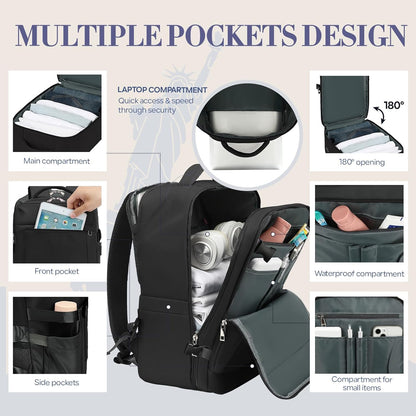 for Ryanair Cabin Bags 40x30x20, for Easyjet Cabin Bag 45x36x20, Underseat Travel Backpack 40x20x25 Cabin Size for Airplane, Carry-ons Hand Luggage Bag 55 x 40 x 20 for Men and Women