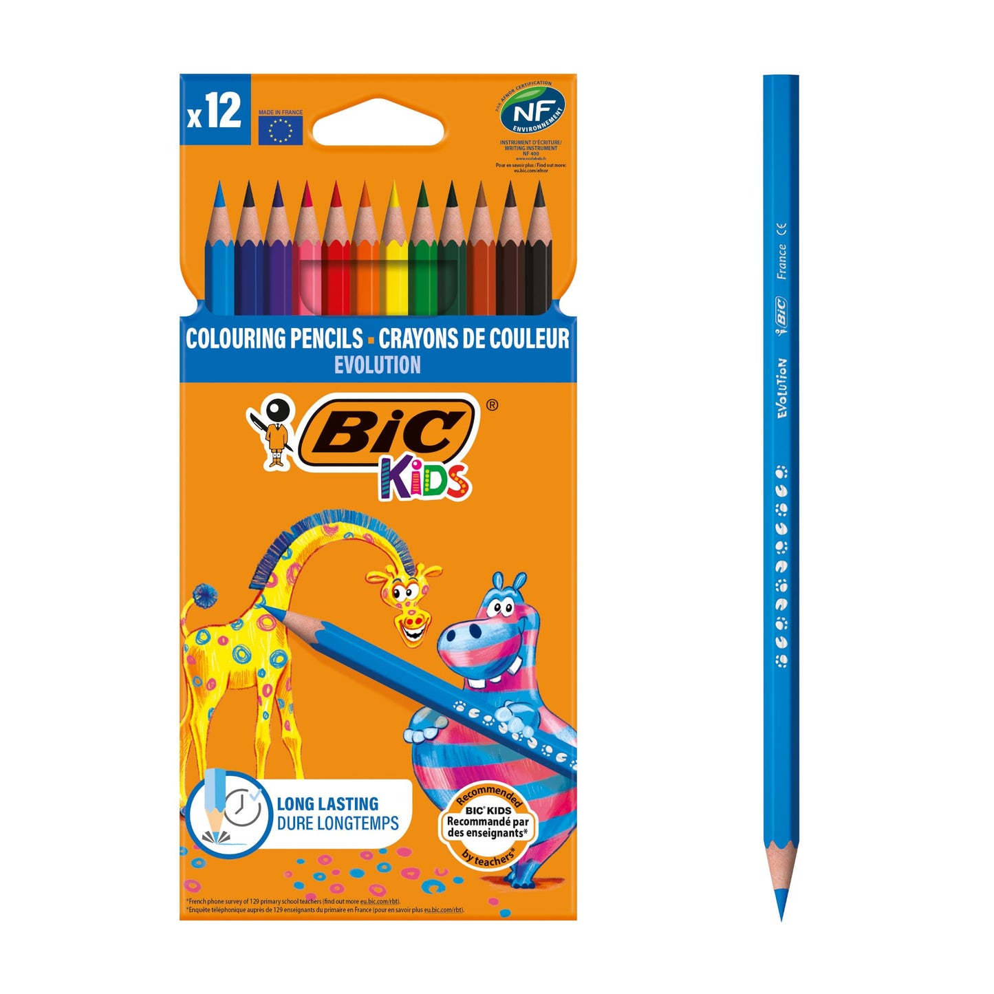 BIC Kids Evolution Coloured Pencils, Vivid Colouring Pencils, Easy to Sharpen BIC Pencils, School Supplies, 36 Pack