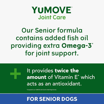 YuMOVE Senior Dog Joint Supplement, Higher Strength for Joint Care, Essential Hip & Joint Aid for Older Dogs with Glucosamine, Chondroitin, Green Lipped Mussel, Aged 8+, 120 Tablets