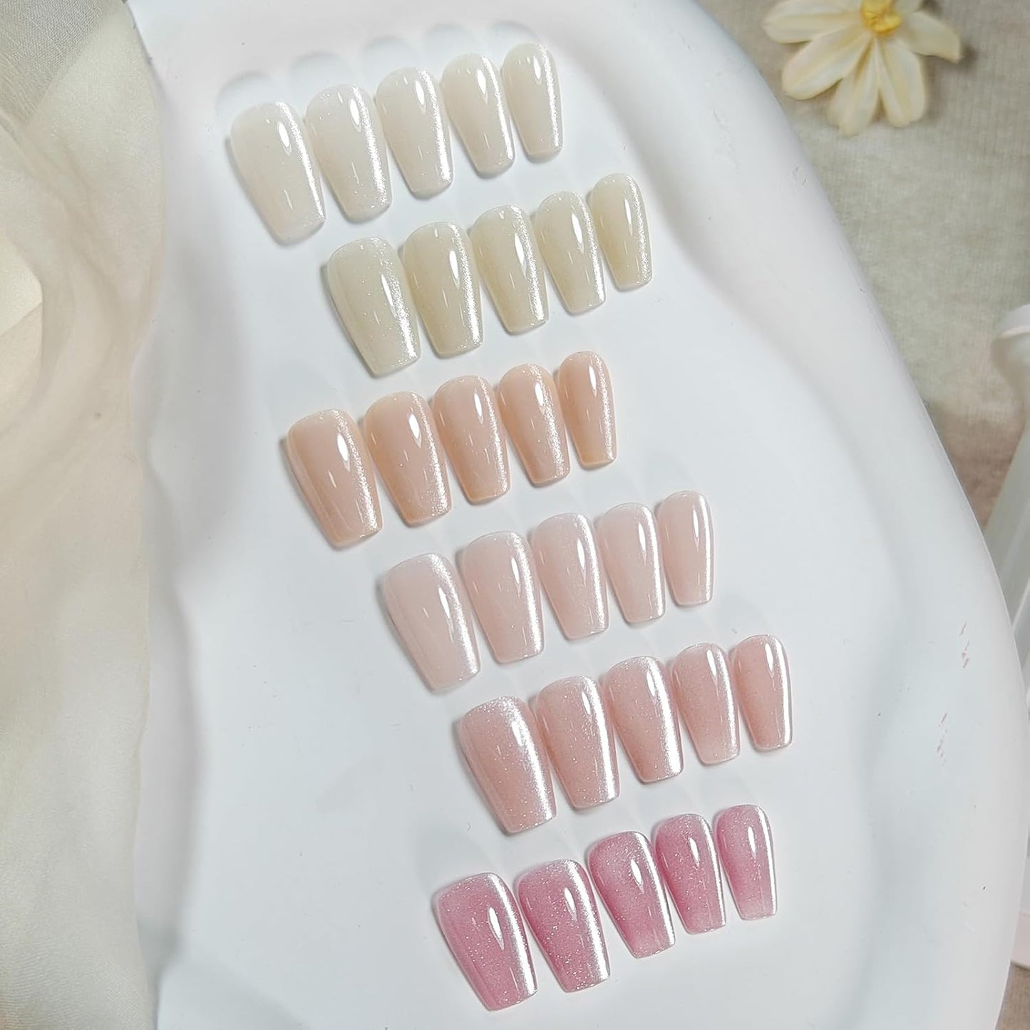 BORN PRETTY 6 Colors Jelly Nude Pink Cat Magnetic Eye Gel Polish Set with Magnet, Soak-Off U V/LED Iridescent Cat Gel for Nail Art Salon DIY Home