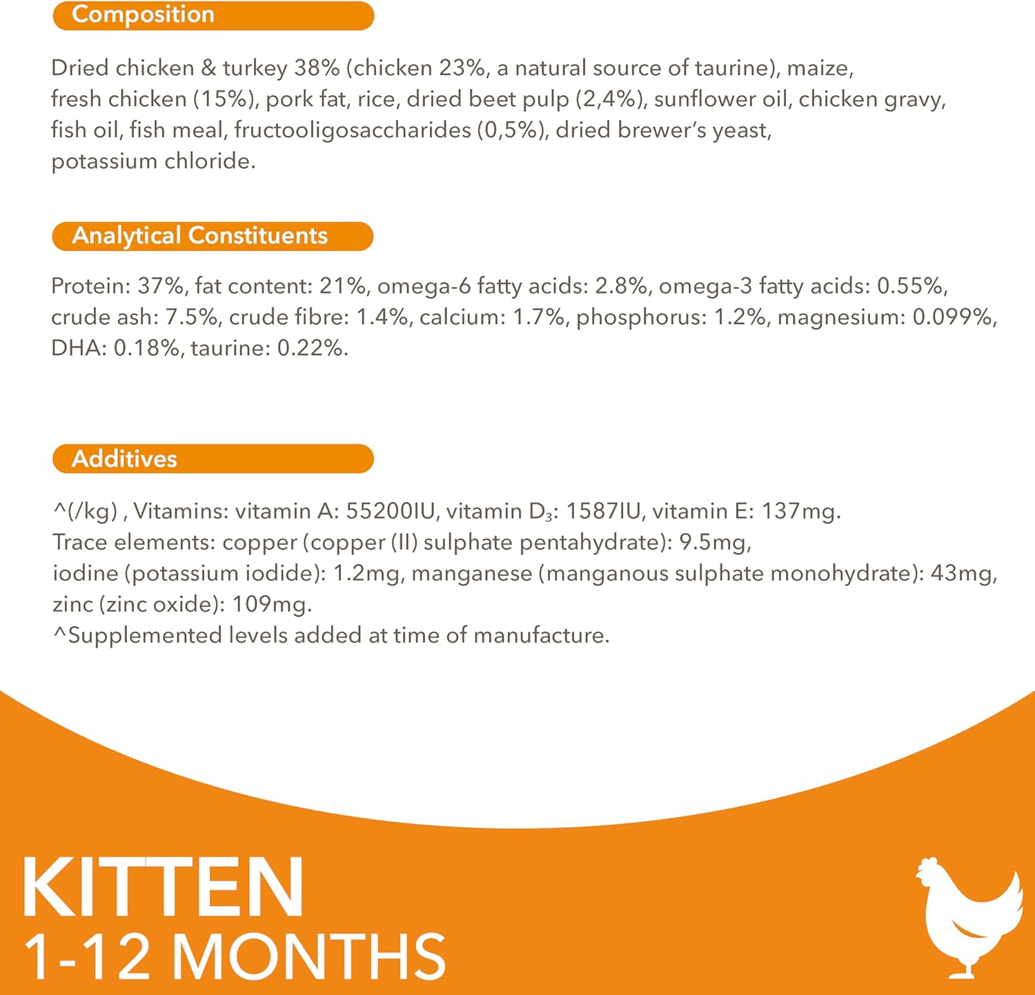 IAMS for Vitality Dry Kitten Food with Fresh Chicken, 3 kg, Packaging may vary