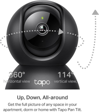 Tapo C211 2K 3MP Pan/Tilt Indoor Camera House Security Camera, WiFi Camera, No Monthly Fee, AI Detection, Dog Camera, Baby Camera Monitor, CCTV, 360° View, Night Vision, Works with Alexa & Google