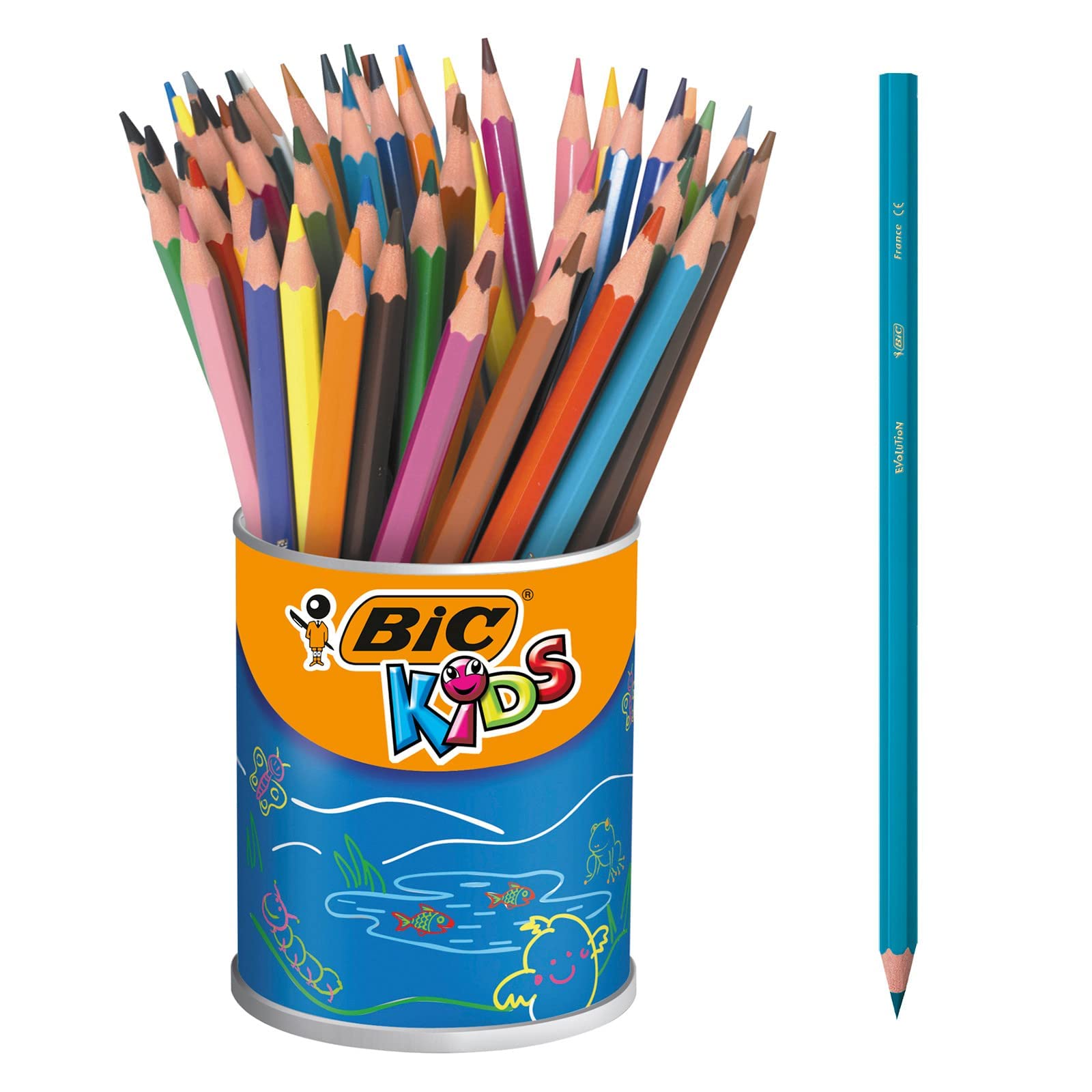 BIC Kids Evolution Coloured Pencils, Vivid Colouring Pencils, Easy to Sharpen BIC Pencils, School Supplies, 36 Pack