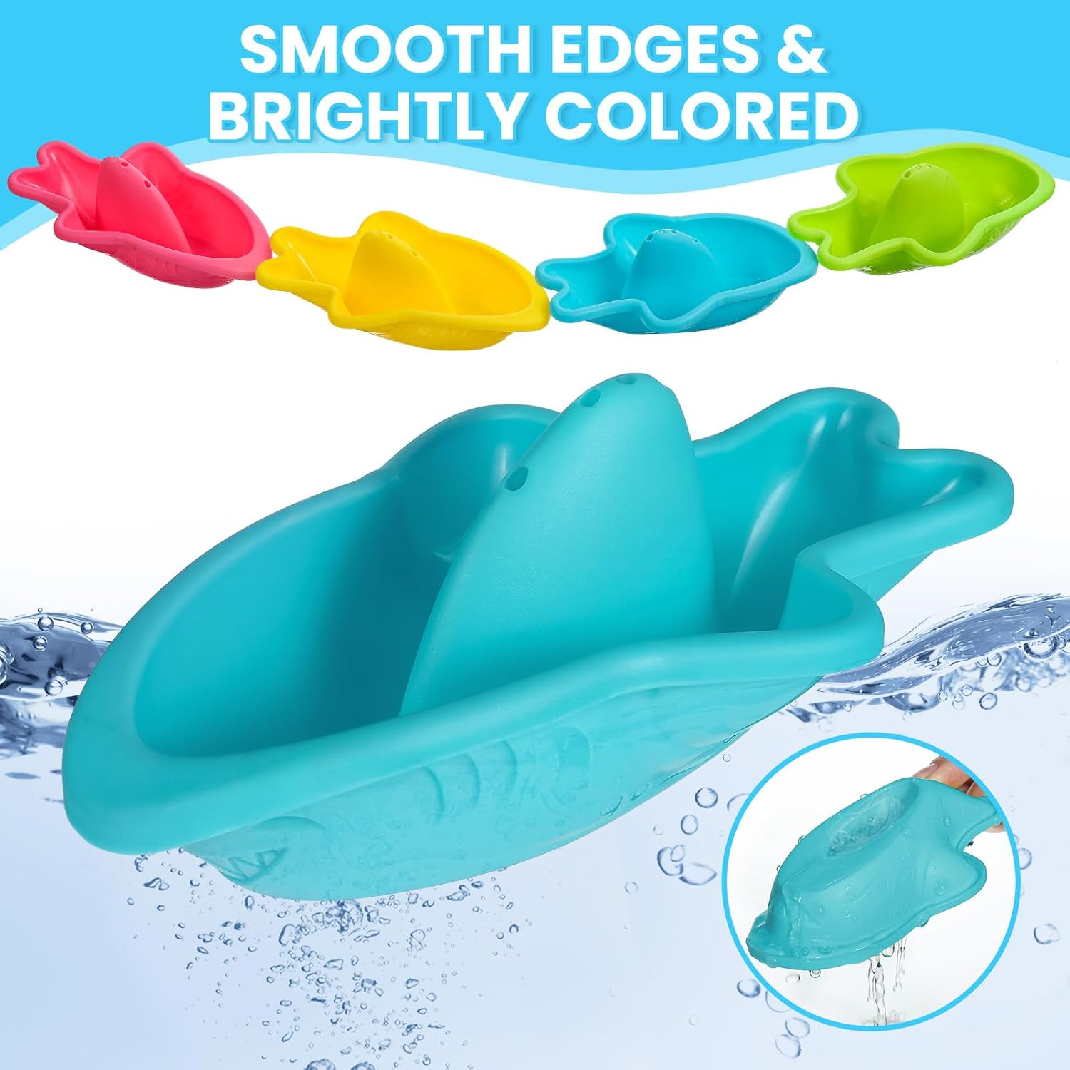 Baby Bath Toys for 1 2 3 4 Year Olds Toddler Kids - 10PCS Mould Free Water Play Swimming Pool Toys No Mould Watering Can Bath Boats Bath Cups for Boys Girls