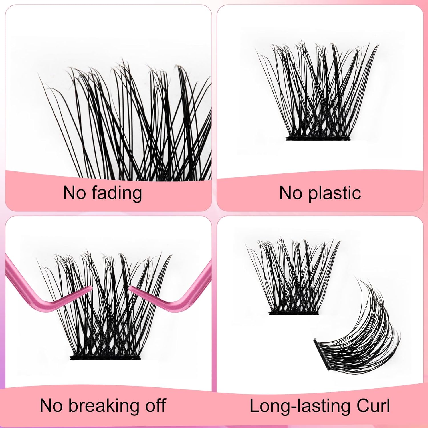 FADLASH Individual Cluster Lashes Extensions 120Pcs 40D 0.07 D Curl 8-16mm Mixed Trays Eyelashes DIY Multiple Shapes Eyelash Customize Your Look at Home for Beginners