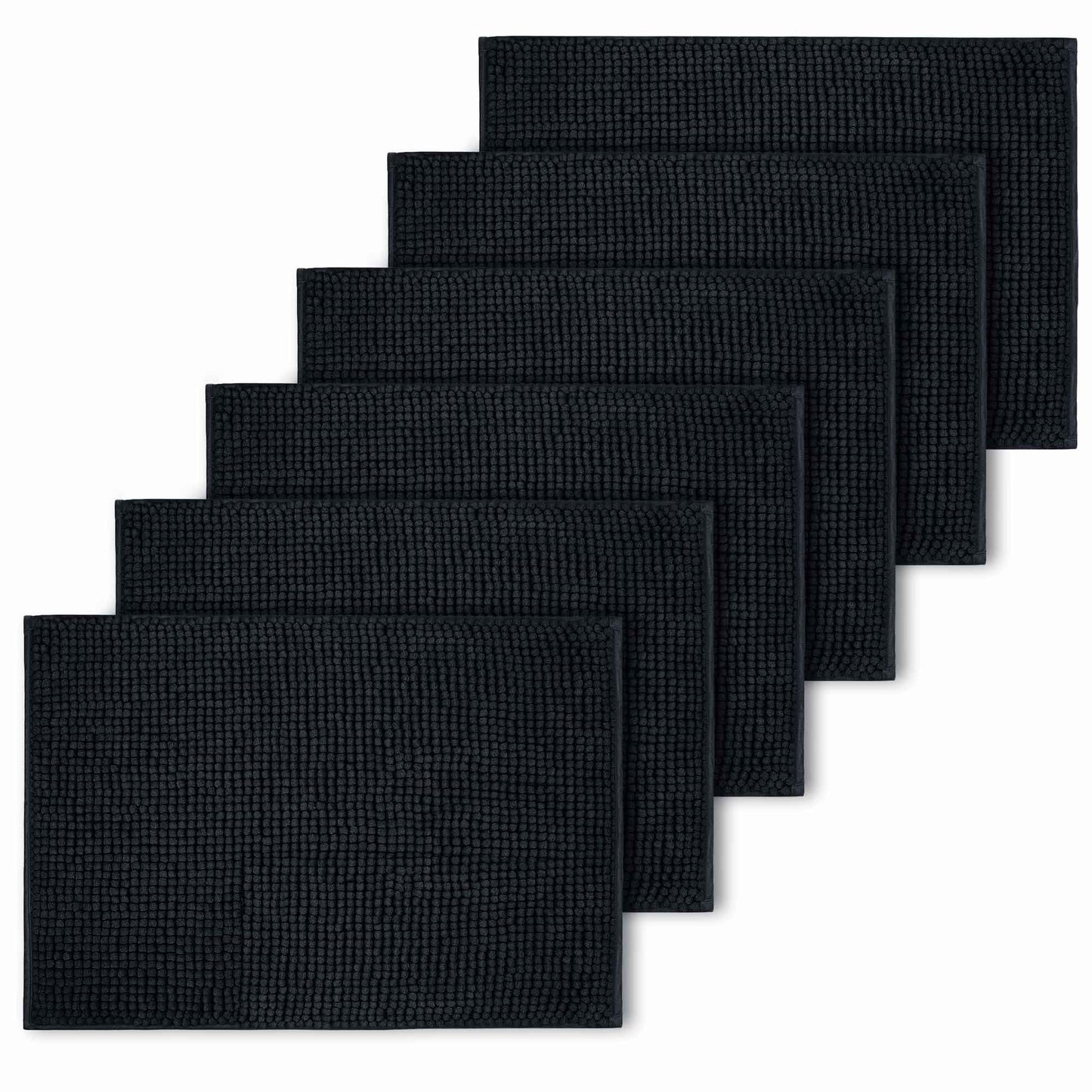 Bath Mat Non Slip Anti Mould 40 x 60 cm – Grey Chenille Bathroom Mat Extra Soft & Fluffy Bathmat Machine Washable Super Water Absorption Shower Mat