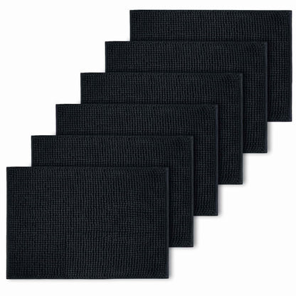 Bath Mat Non Slip Anti Mould 40 x 60 cm – Grey Chenille Bathroom Mat Extra Soft & Fluffy Bathmat Machine Washable Super Water Absorption Shower Mat