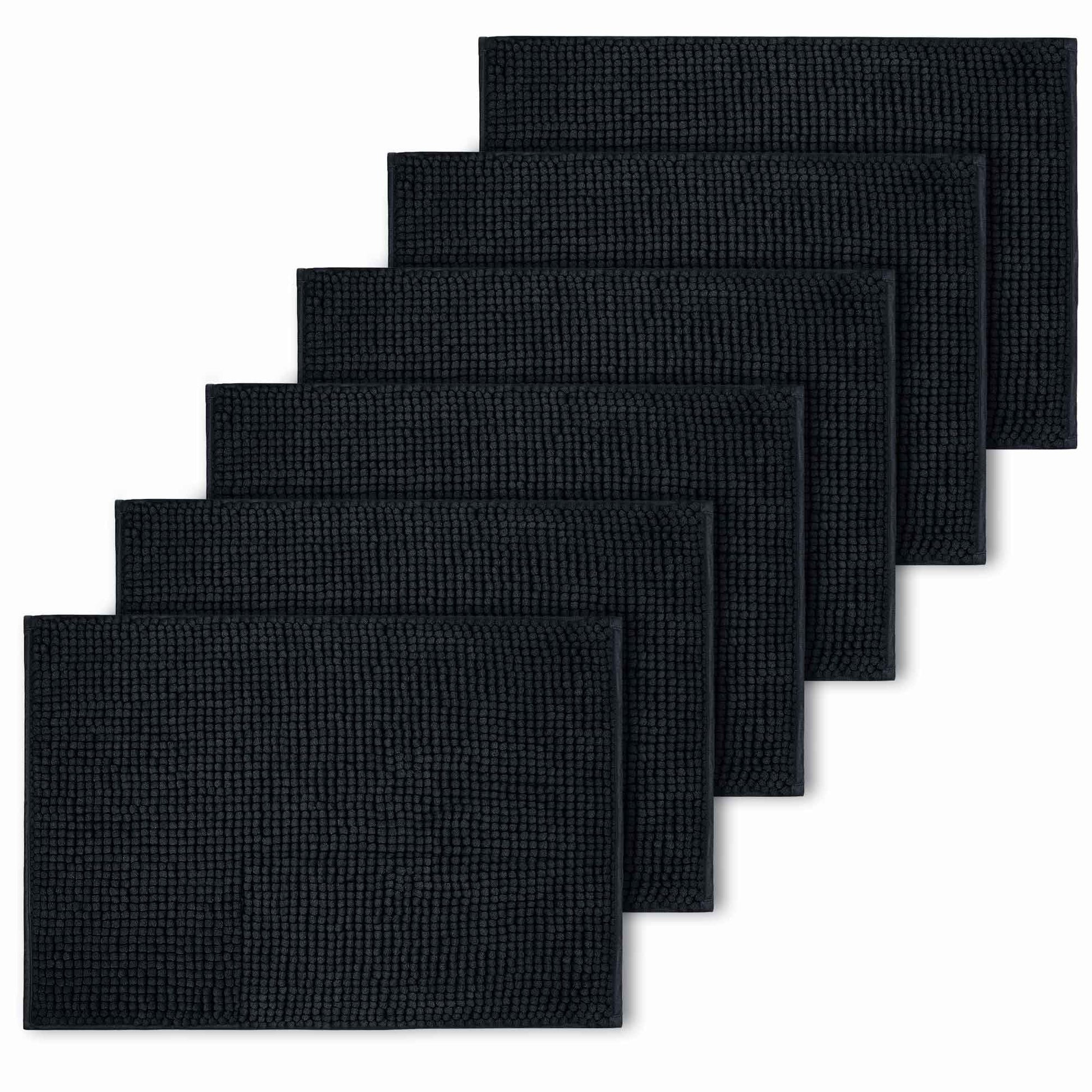 Bath Mat Non Slip Anti Mould 40 x 60 cm – Grey Chenille Bathroom Mat Extra Soft & Fluffy Bathmat Machine Washable Super Water Absorption Shower Mat