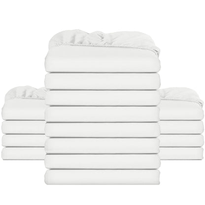 Utopia Bedding Fitted Sheet Double, White - Deep Pocket 14 inch (35 cm) - Easy Care - OEKO-TEX Certified - Soft Brushed Microfibre Fabric - Shrinkage and Fade Resistant - Bottom Sheet