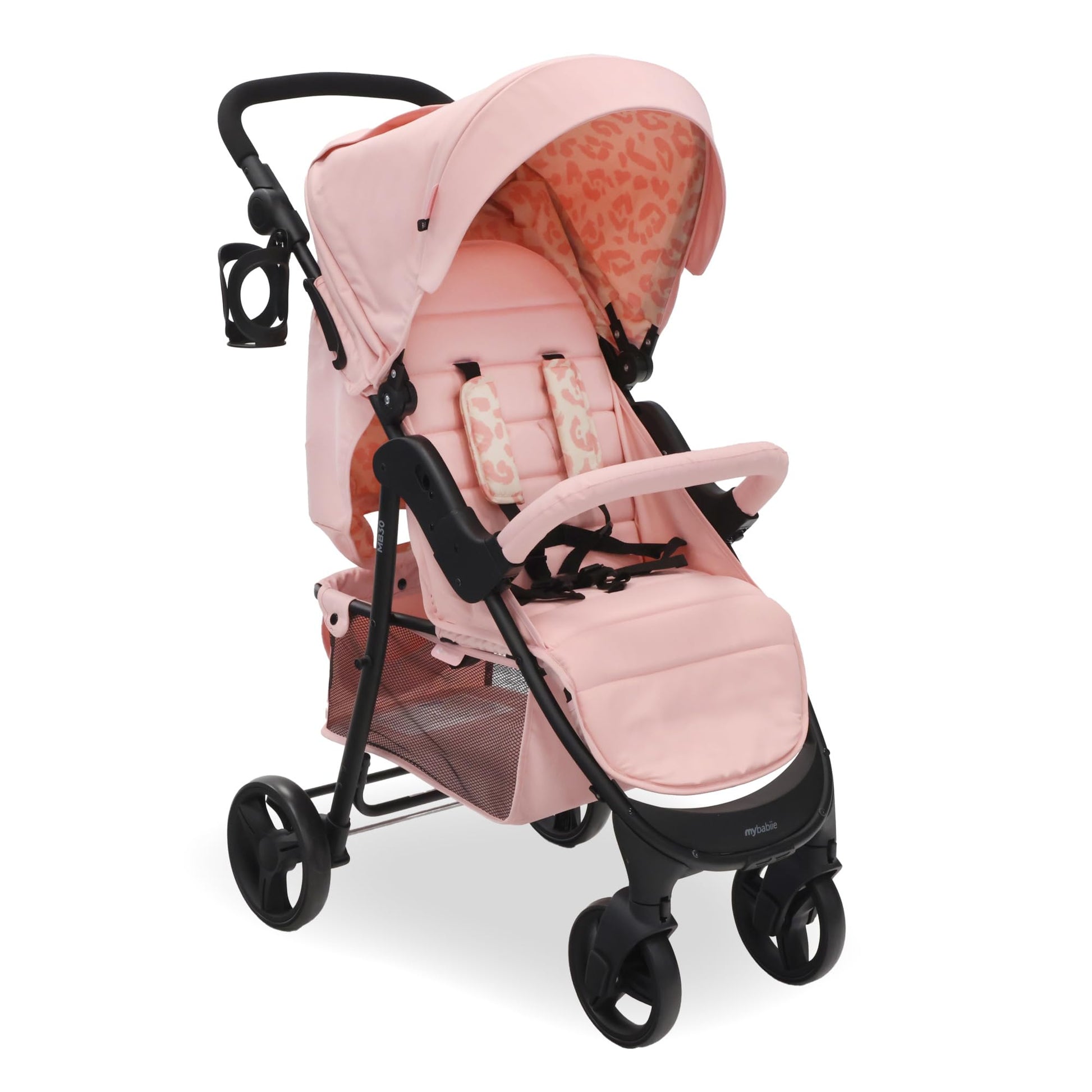 My Babiie MB30 Pushchair – from Birth to 4 Years (22kg), Easy Compact Fold, Large Shopping Basket, Adjustable Handle, Stroller Includes Cup Holder, Rain Cover – Oatmeal
