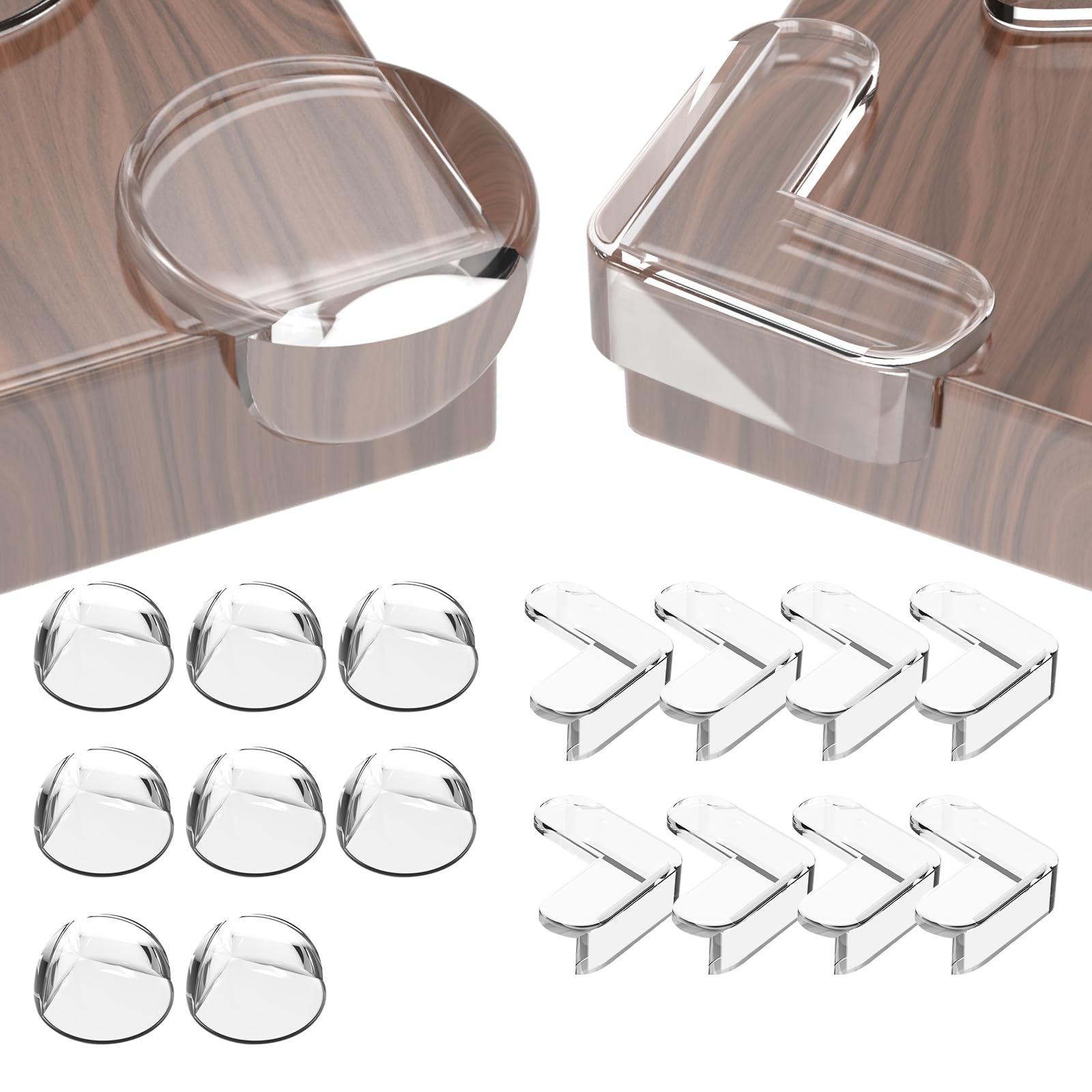 Peakally Corner Protectors for Baby Pack of 12, Thick Table Furniture Edge Protectors for Kids with Strong Adhesion, Corner Guard & Edge Safety Bumpers Clear - 6 R and 6 L